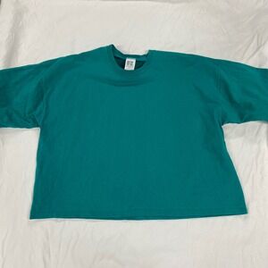 Russell Athletic Vintage Teal Green T-Shirt XL Made in USA Cotton Boxy Fit